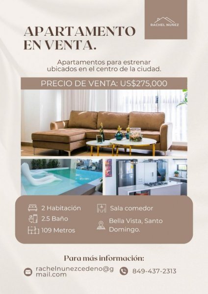 Vendo Hermoso Apartamento Amueblado en Bella Vista.